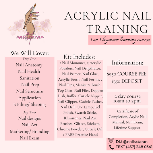 1:1 Acrylic Nail Training (payment plan)